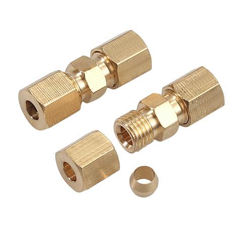 Straight Brass Brake Line Compression Fitting Unions For 316 Od Tubing