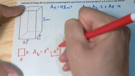 Calcular La Altura O El Largo De Un Prisma Cuadrangular Youtube