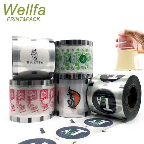 Custom Flexible Bubble Tea Cup Sealing Film BOPP VMPET PE Heat Sealable