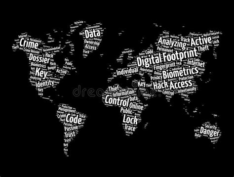 Digital Footprint Mind Map Concept For Presentations And Reports Stock