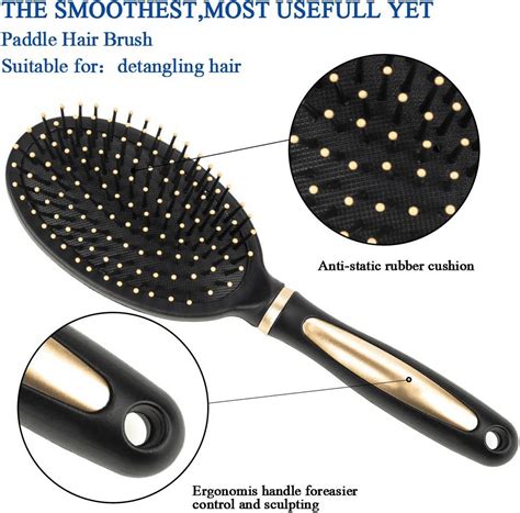 Bubabox 5pc Hair Brush Set Detangling Round Tail Wet Dry Comb For