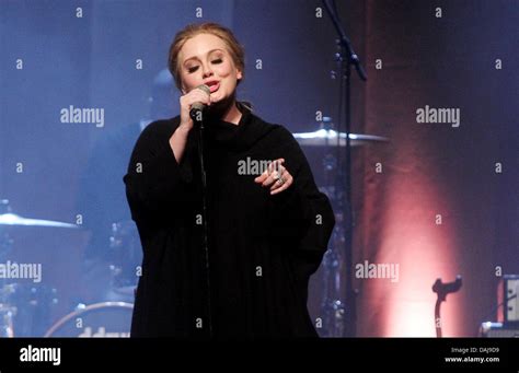 The Picture Shows The Singer Adele Performing At Her First Concert Of