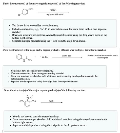 SOLVED Draw The Structure S Of The Major Organic Product S Of The