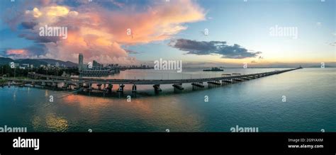 Penang Bridge At Sunrise Penang Malaysia Stock Photo Alamy