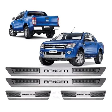 Jogo Soleira De Porta Aco Inox Ford Ranger 2015 A 2019 Submarino