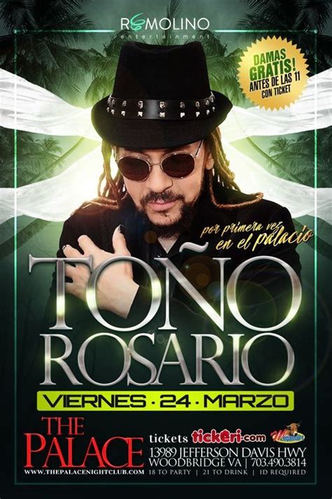 Toño Rosario En Concierto Tickets Boletos At The Palace Woodbridge