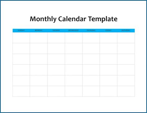 √ Free Printable Monthly Calendar Template