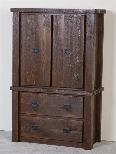 Barnwood Drawer Armoire By Viking Log Furniture