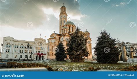 Beautiful Christ the Savior Orthodox Cathedral in Banja Luka Against a Sunny Blue Sky Stock ...