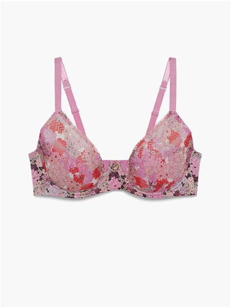 Penthouse Sweet Lace Quarter Cup Bra In Multi Pink Purple SAVAGE