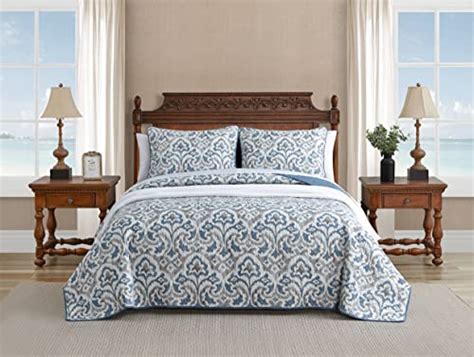 Tommy Bahama Quilt Set Reversible Cotton Bedding With Matchin Shams All Season Home Decor King