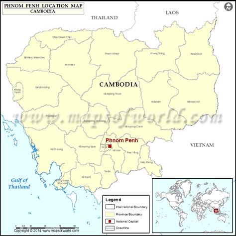 Where is Phnom Penh | Location of Phnom Penh in Cambodia Map