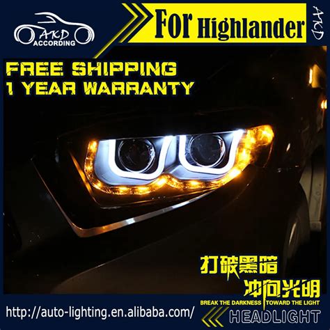 Akd Car Styling Head Lamp For Toyota Highlander Led Headlight 2007 2011 Kluger Led Drl H7 D2h