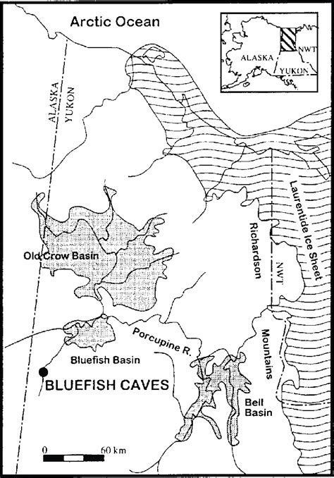 Location of the Bluefish Caves, Northwest Territories. | Download ...