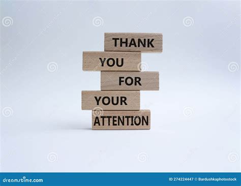 Attention Symbol Wooden Blocks With Words Thank You For Your Attention