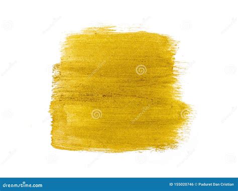 Trazo De Pincel Dorado Aislado En Fondo Blanco Stock De Ilustraci N