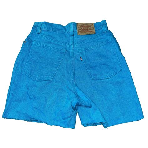 Bright Teal Vintage Levis Mom Shorts These Were Depop