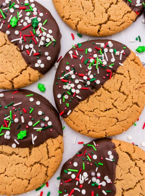 Chocolate Dipped Peanut Butter Cookies Two Sisters