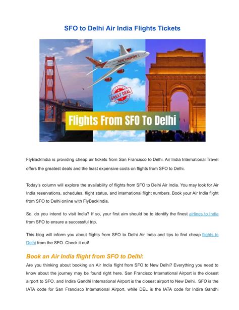 Ppt Sfo To Delhi Air India Powerpoint Presentation Free Download