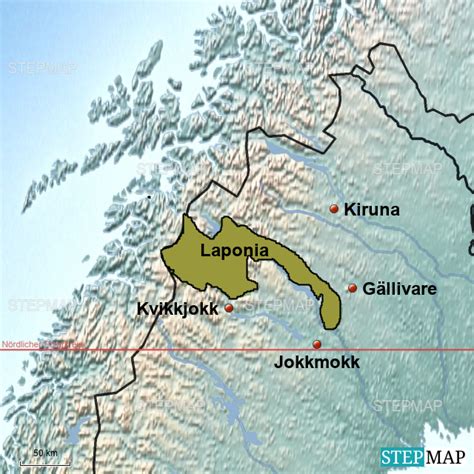 StepMap - Laponia - Landkarte für Skandinavien