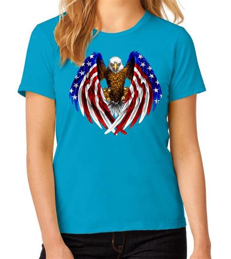 American Flag Eagle Womens T Shirt Teeshirtpalace