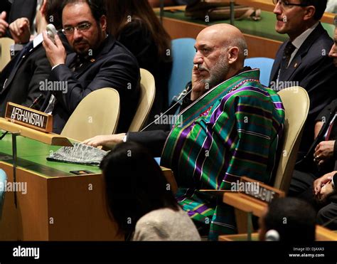 Afghanistan President Hamid Karzai attends the United Nations General Assembly on September 25 ...