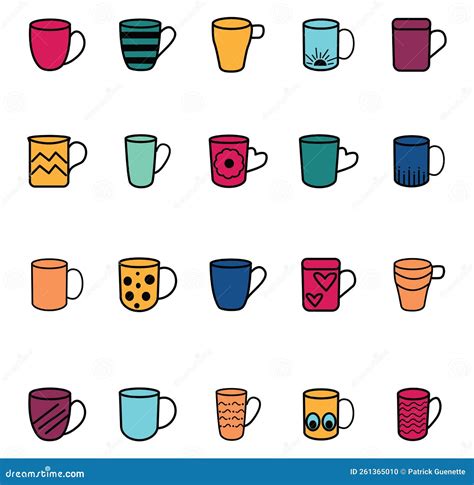 Colorful Mugs Icon Stock Vector Illustration Of Symbol