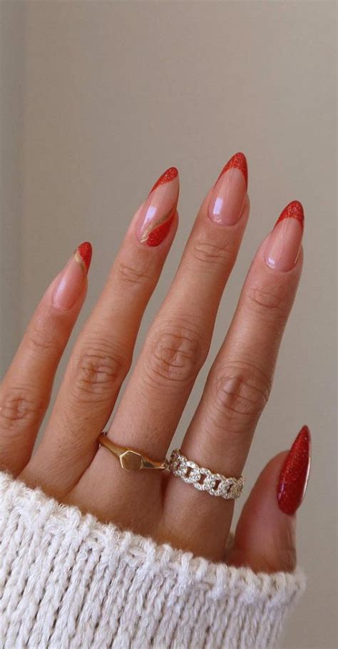 Stylish Festive Nail Designs Glitter Shimmery Red Holiday Vibe