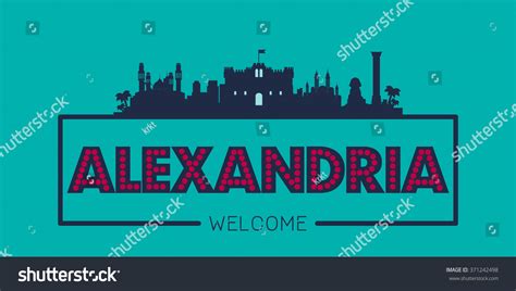 Alexandria City Skyline Silhouette Vector Design Stock Vector (Royalty ...