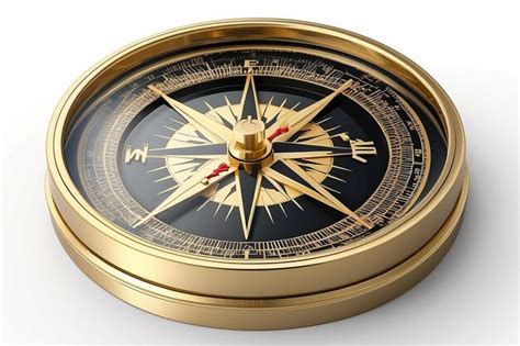 Premium Photo Gold Compass Isolated On White Background