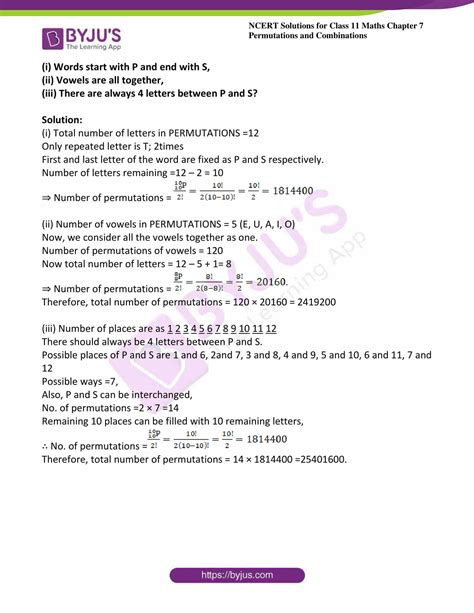 Ncert Solution Class Chapter Permutations And Combinations Ex