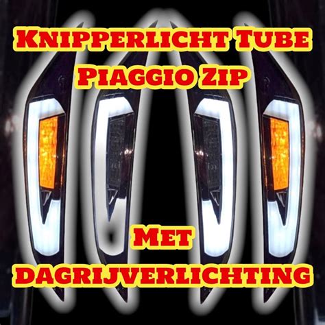 Knipperlicht Set Voor Piaggio Zip 2000 Led Tube Witte Streep Cityparts