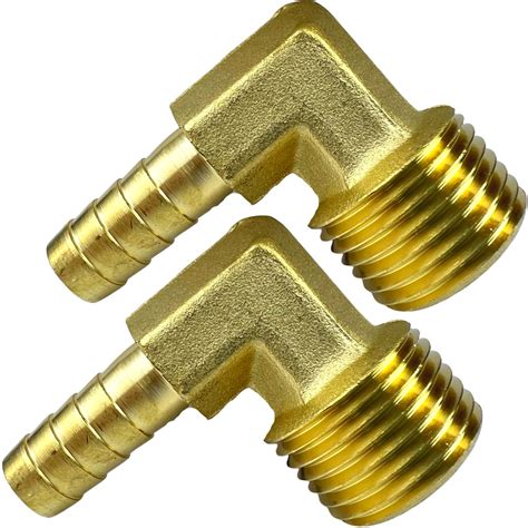 Amazon.com: 2pcs Brass Hose Barbed Elbow Fitting 90 Degree Elbow 3/8
