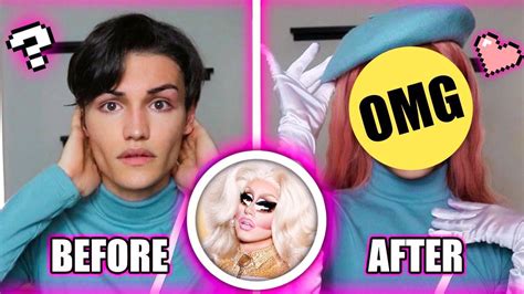 I Tried Trixie Mattels Makeup Tutorial And Indigotohell Youtube