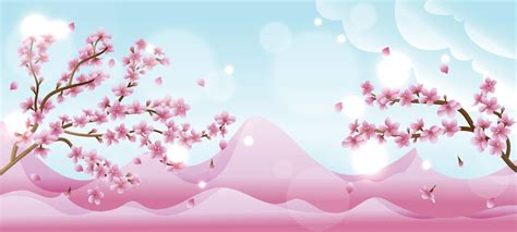 Spring Cherry Blossom Background Vector Art At Vecteezy