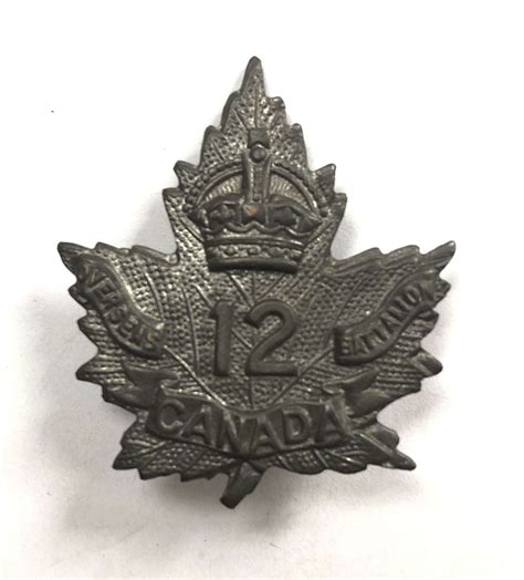 Canada 12th Battalion Cef Ww1 Variant Cap Badge