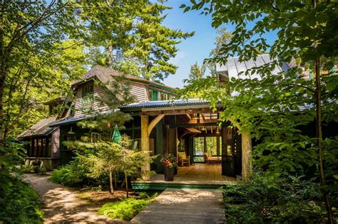 An Enchanting Family Compound Melts into its Wooded Landscape - Maine Home + Design