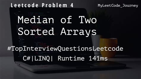 Median Of Two Sorted Arrays Leetcode Problem 4 C YouTube