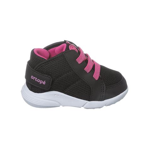 Tênis Infantil Feminino Menina Ortopé Sport Baby Cano Alto Preto