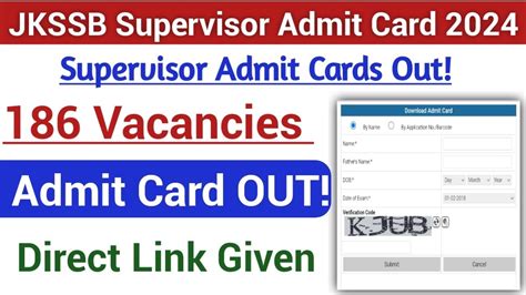 Jkssb Supervisor Admit Cards Out What About Exam Postponement