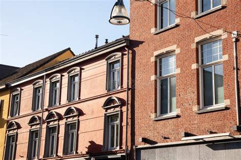 Typical Facades Of Dutch Architecture In The City Center Of Heerlen