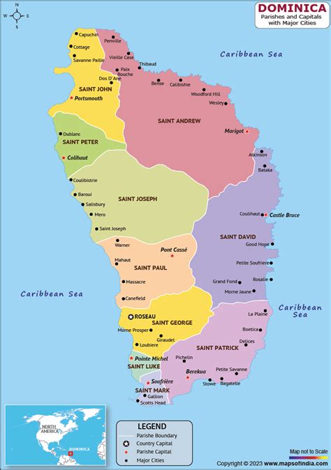 Dominica Map | HD Political Map of Dominica