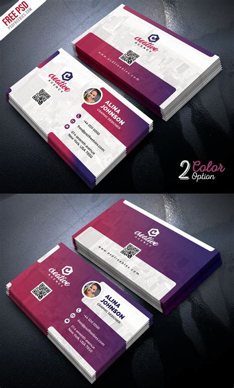 Creative Business Card Template PSD Set PSDFreebies