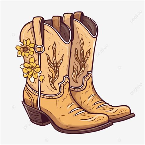 Botas De Vaquera Clipart Botas De Becerro De Estilo Vaquero Con Dibujos