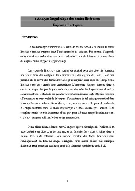 Analyse Dun Texte Littéraire Exemple Comment Faire Une Analyse