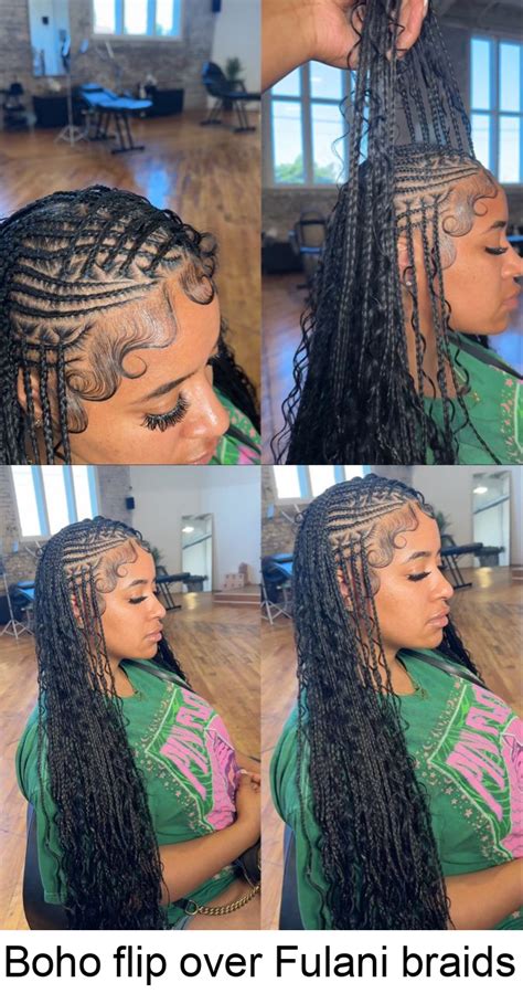 Boho Flip Over Fulani Braids En Peinados Trenzas Africanas Con