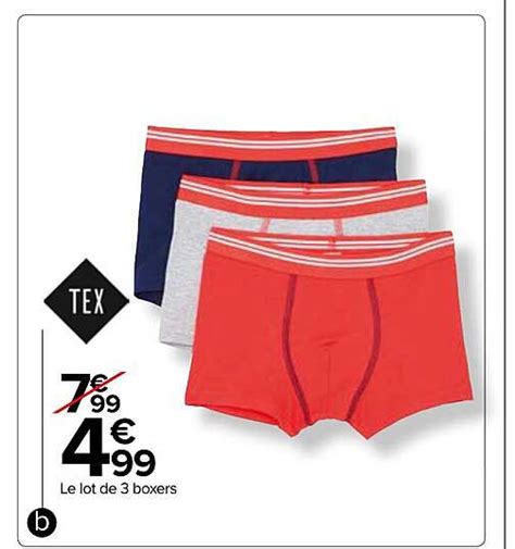 Promo Le Lot De Boxers Tex Chez Carrefour Icatalogue Fr