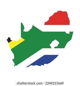 Map South Africa Flag Isolated On Stock Vector Royalty Free