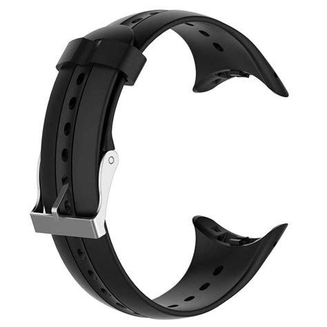 StrapsCo Classic Black Silicone Rubber Replacement Watch Band Strap