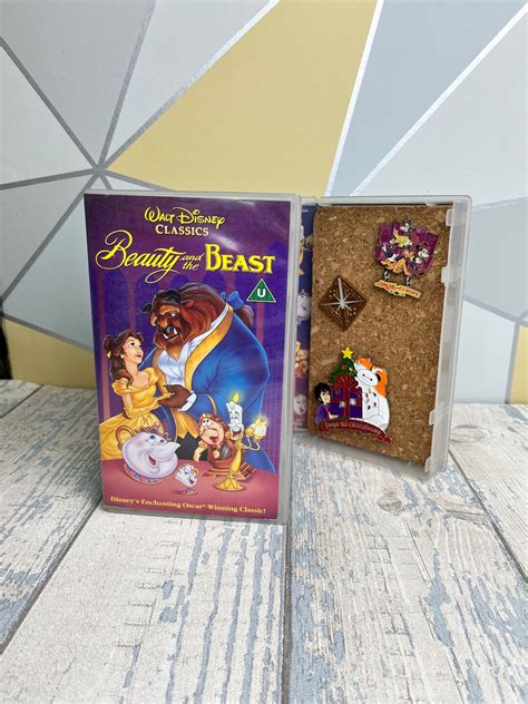 Disney Retro Vhs Video Case Parks Pin Trading Storage Cork Board Beauty